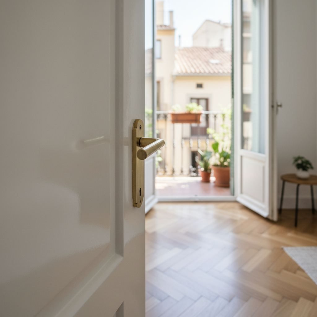 Lacado de puertas en Gràcia, Barcelona