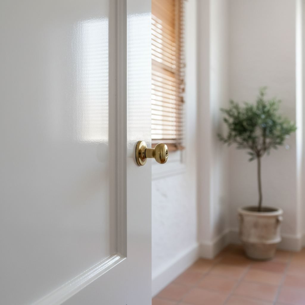 Lacado de puertas en Sant Andreu, Barcelona